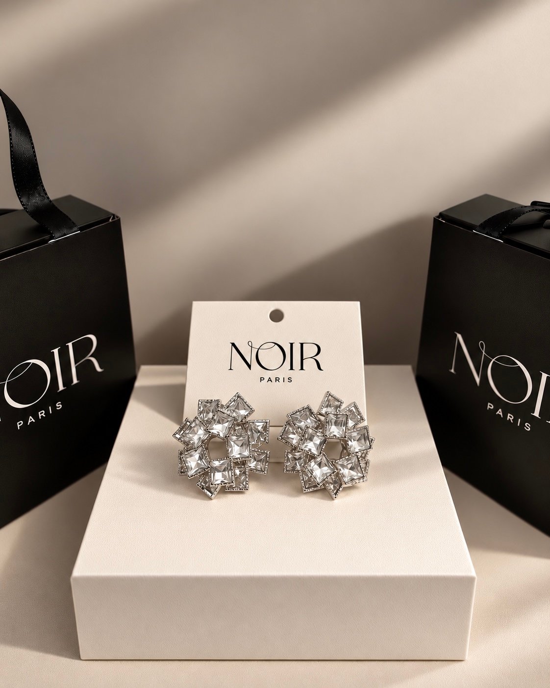 NOIR Silver “Bloom” earrings - Image 3