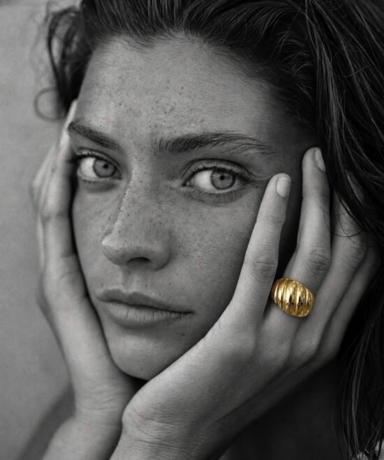 Alternative view of NOIR Staple Gold Ring