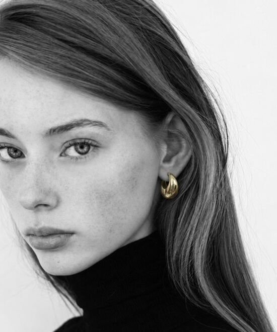 Alternative view of NOIR Classic Gold Hoop Earrings