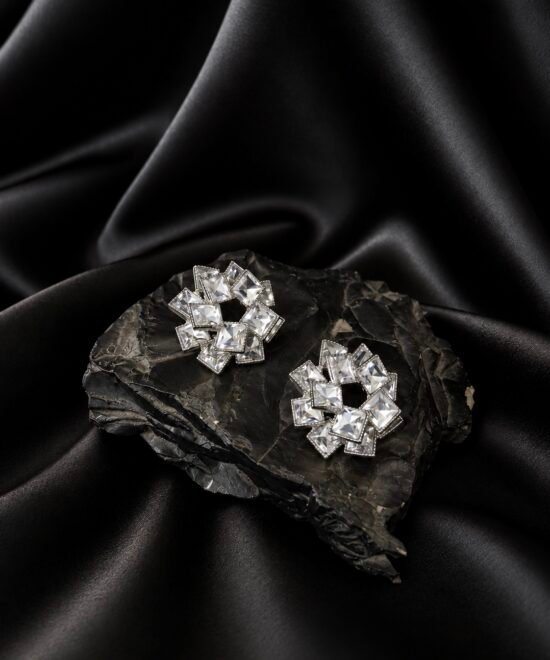 NOIR Silver “Bloom” earrings