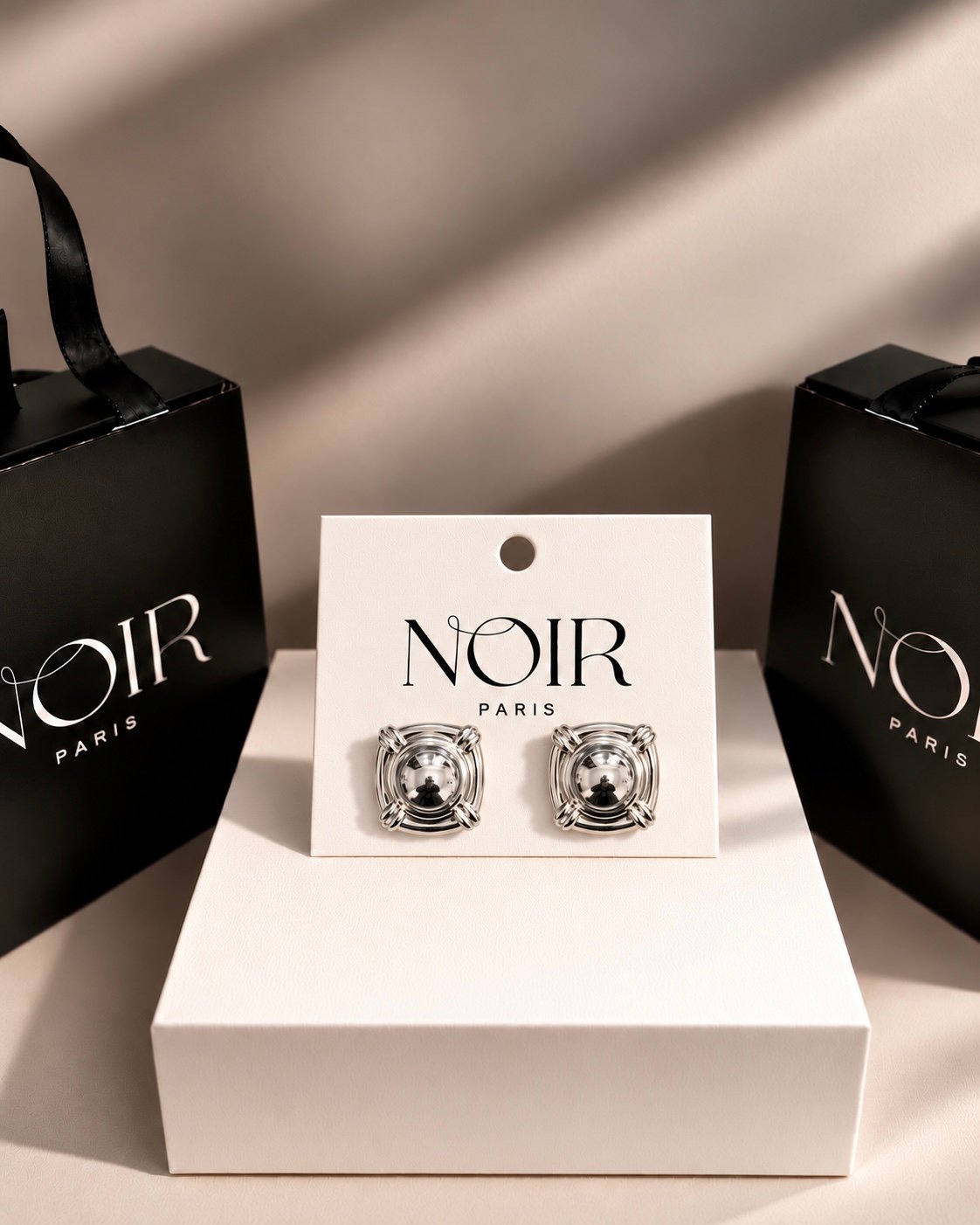 NOIR Silver Stud Earring - Image 3