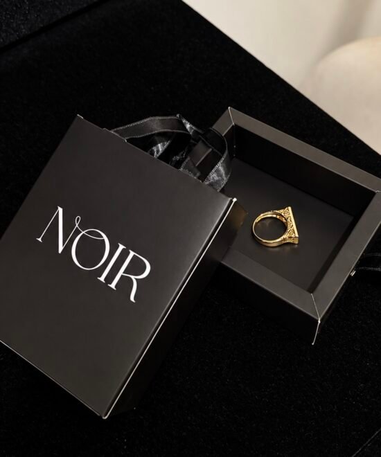 Alternative view of NOIR Gold Ring