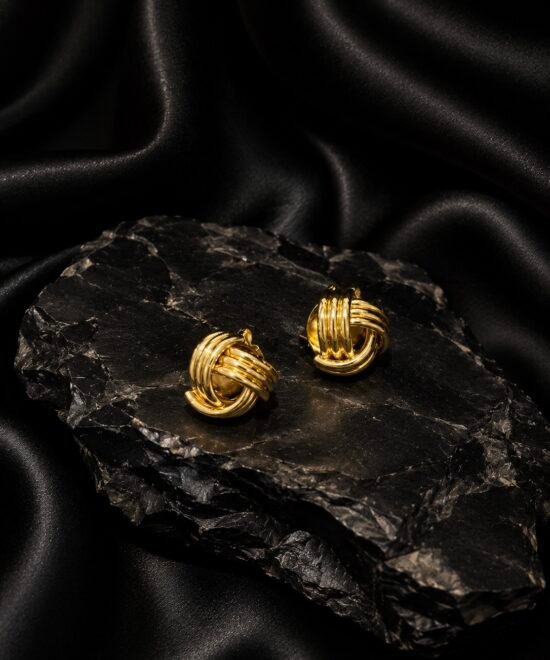NOIR Gold Knit Earrings
