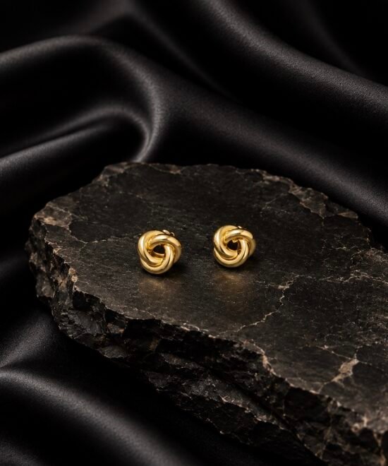NOIR Gold knot Earrings