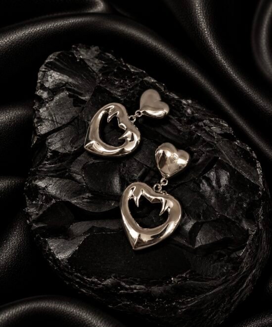 NOIR Broken Heart Earrings