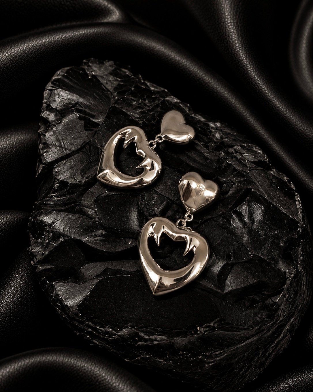 NOIR Broken Heart Earrings