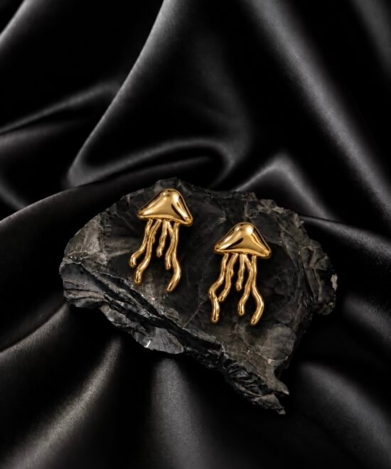 NOIR Gold "Jellyfish" Earrings