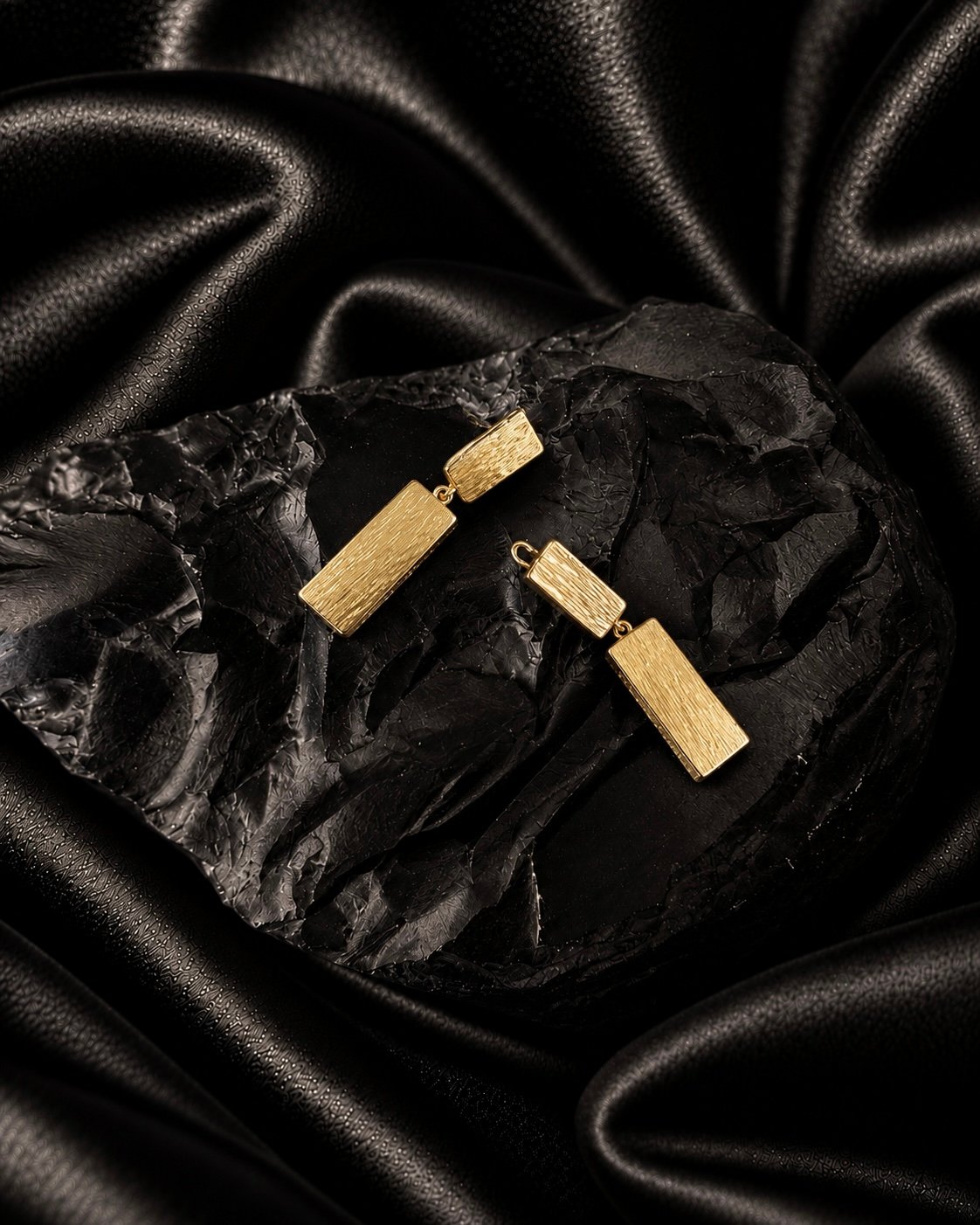 NOIR Gold Mini Geo Chic Earrings