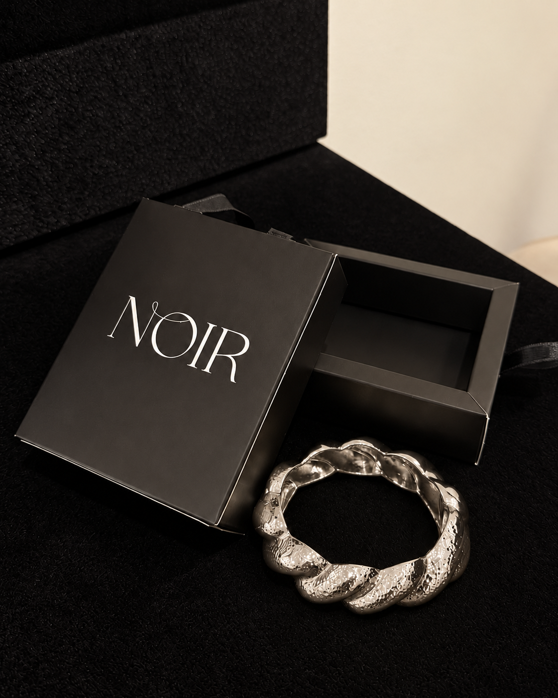 NOIR Silver Matte Spiral Bracelet - Image 3