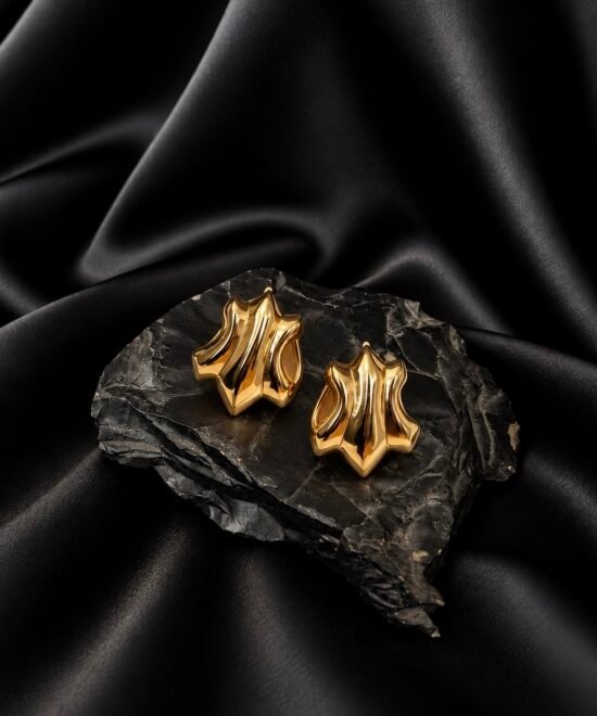 NOIR Gold Shield Earrings