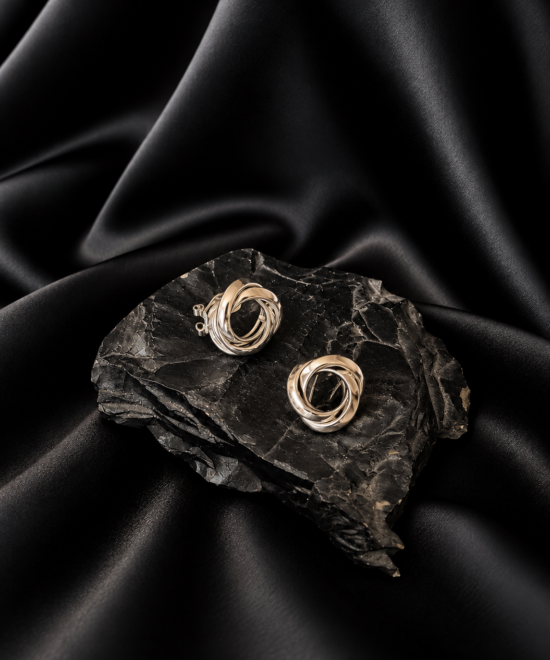 NOIR Silver knot Earrings