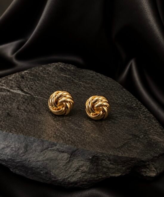 NOIR Gold Knot Earrings