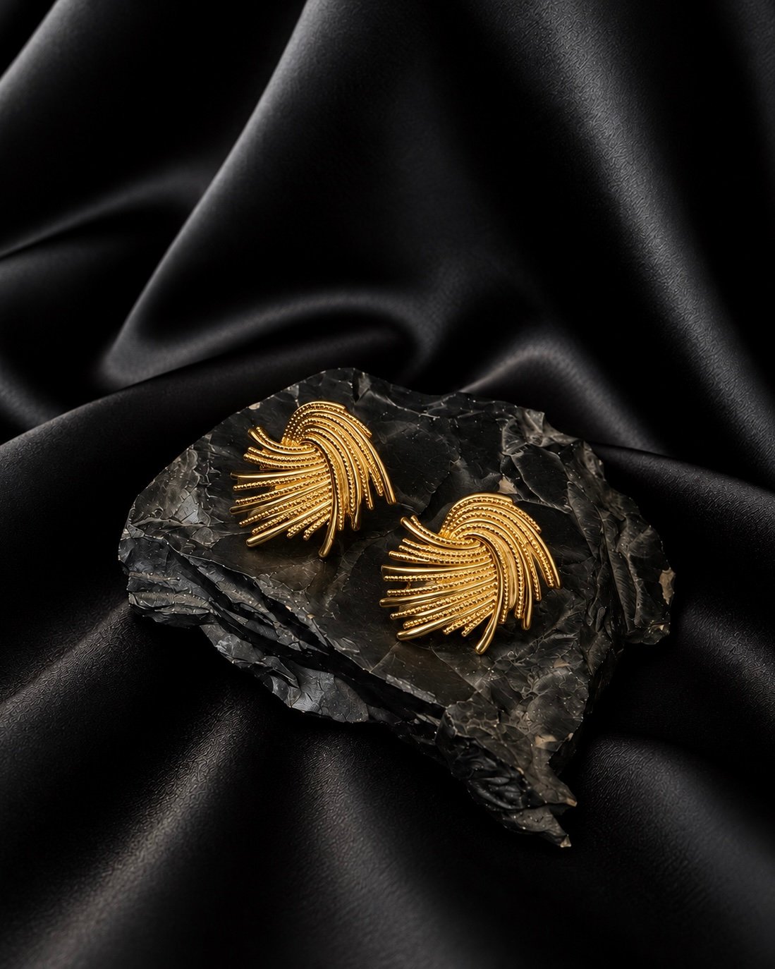 NOIR Gold "Wave" Earrings