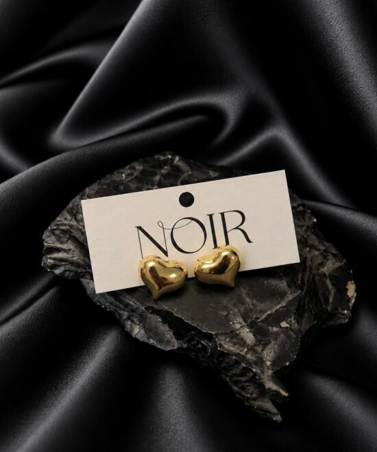 NOIR Golden Heart Earrings