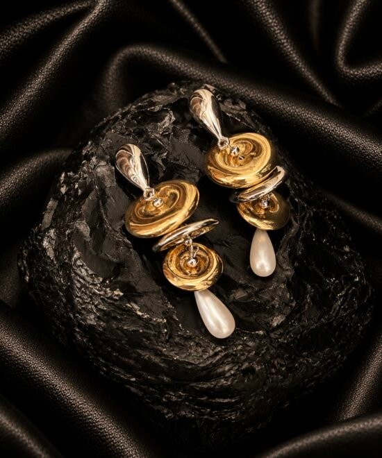 NOIR Pearl Bell Earrings