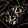 NOIR Gold Triangle Hoop Earrings
