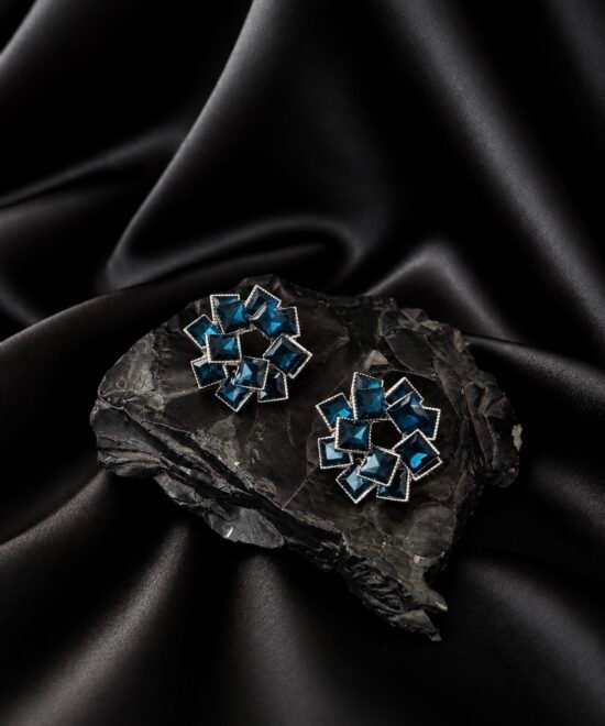NOIR Blue “Bloom” earrings
