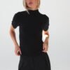 COMODE Short-Sleeve Black Knit Top