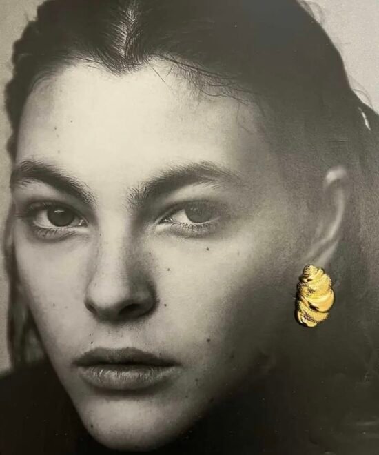 Alternative view of NOIR Gold "Croasant" Earrings