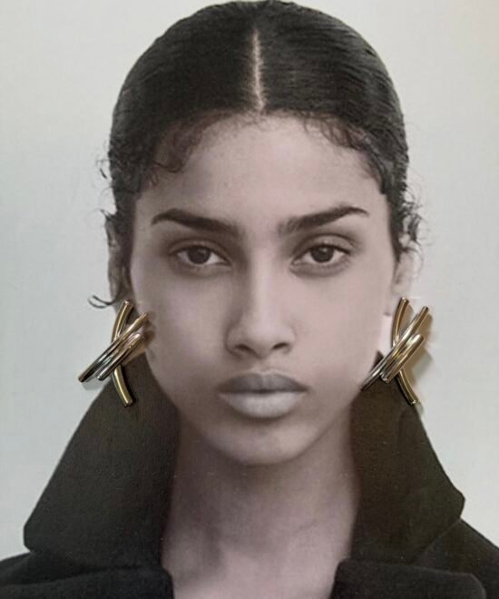 Alternative view of NOIR Silver Earring