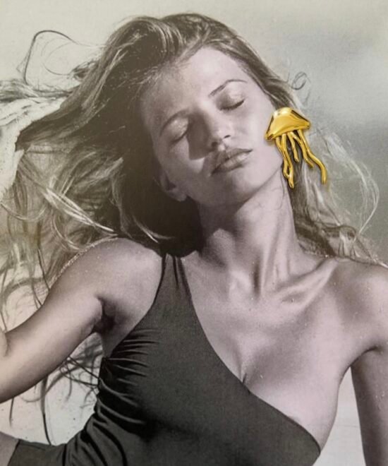 Alternative view of NOIR Gold "Jellyfish" Earrings