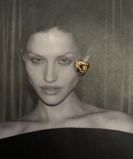 Alternative view of NOIR Gold Knot Earrings