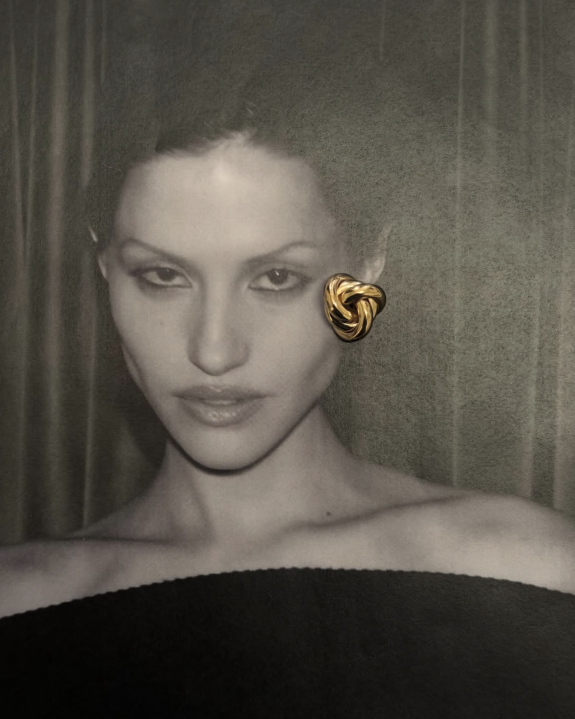 NOIR Gold Knot Earrings - Image 2