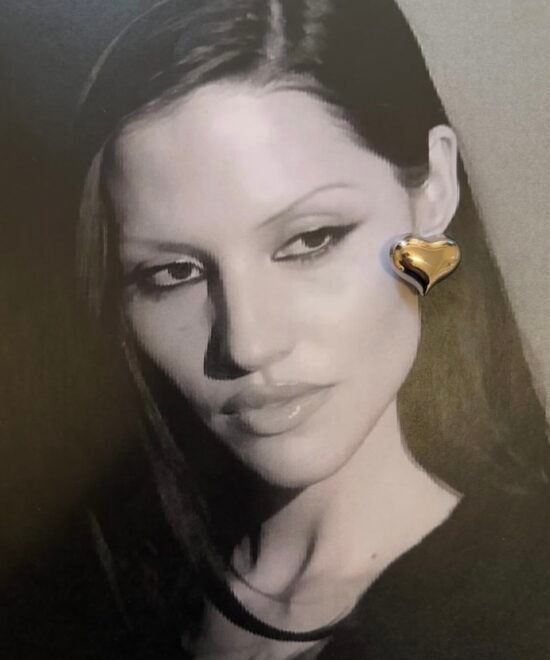 Alternative view of NOIR Heart Earrings