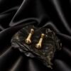 NOIR Golden drop earrings