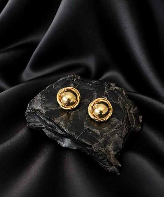 NOIR gold stud earrings