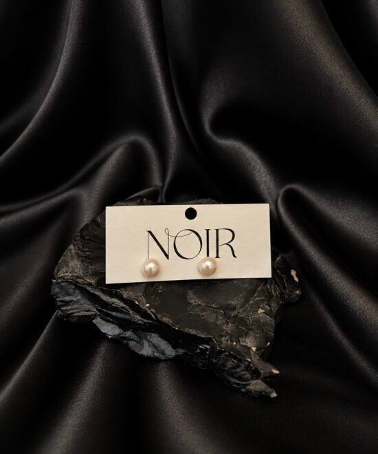 NOIR Tiny Pearl earrings